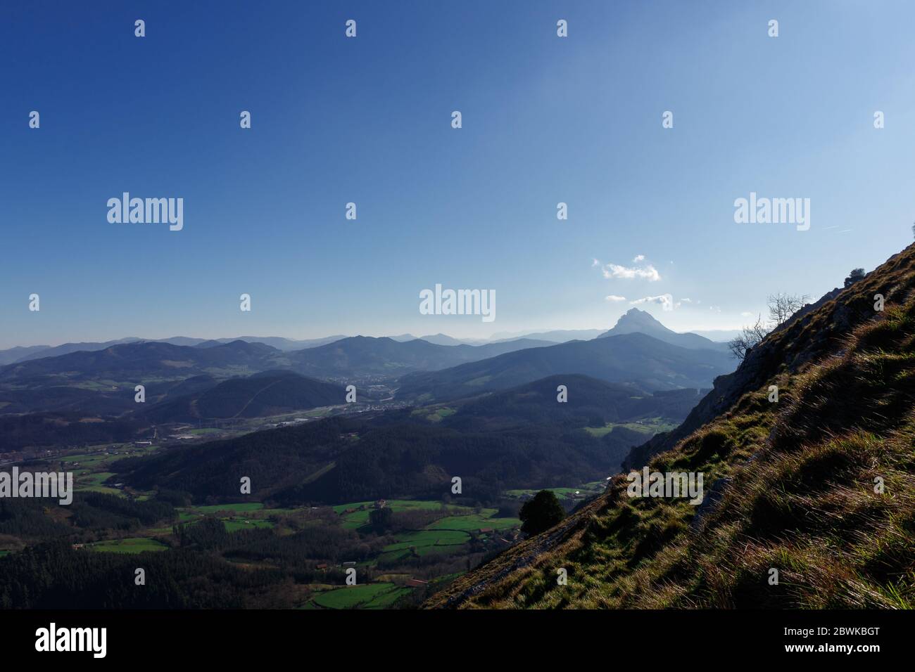 landscape of the mountains in basque country Stock Photo