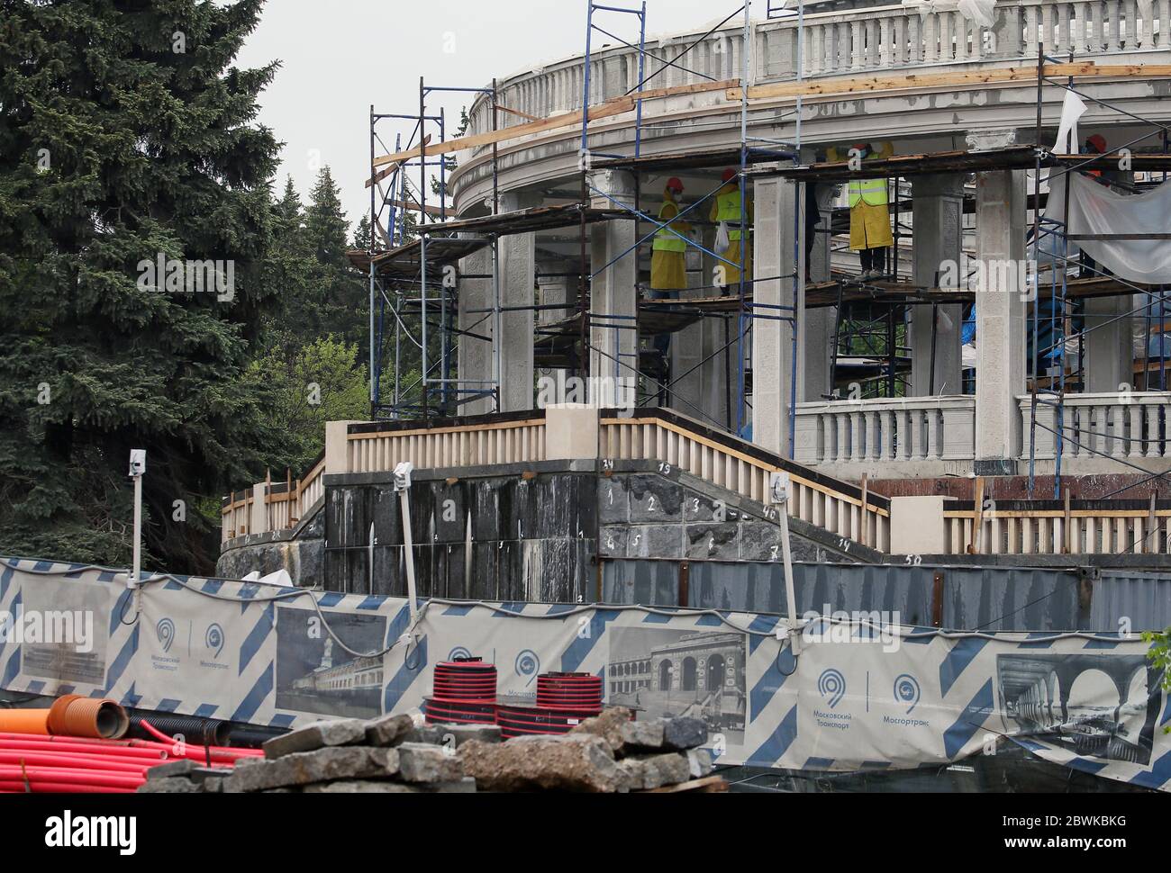 Moscow, Russia. 2nd June, 2020. Improvement works under way at the North River Terminal. Credit: Gavriil Grigorov/TASS/Alamy Live News Stock Photo