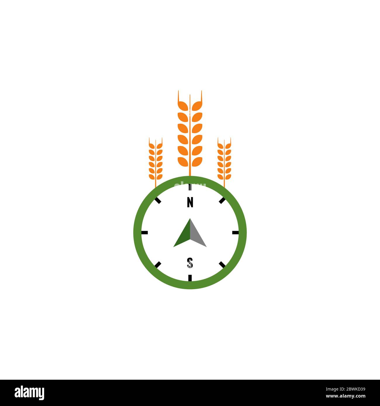 wheat compass vector design template illustration Stock Vector