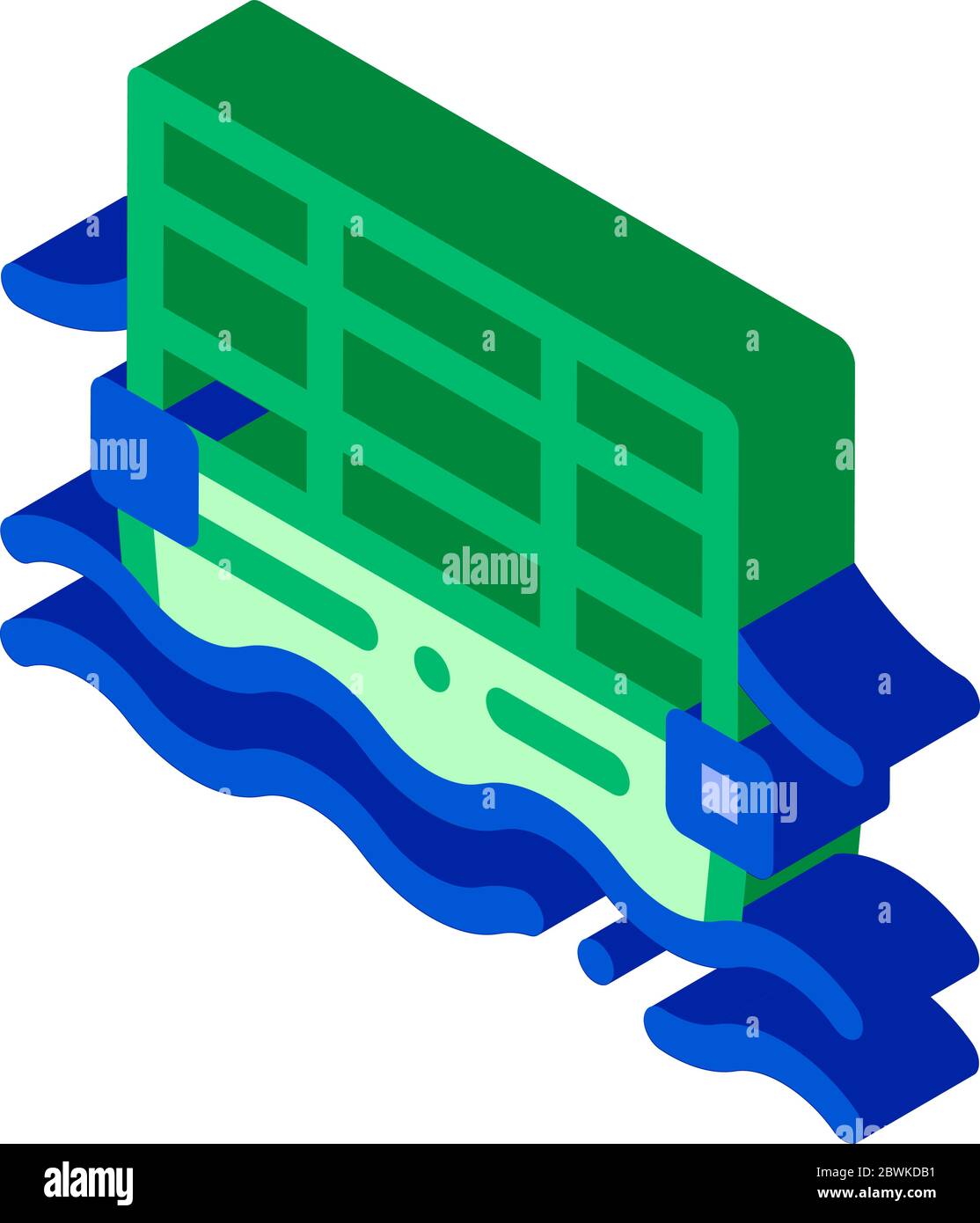 Public Transport Cable Ferry isometric icon vector illustration Stock Vector
