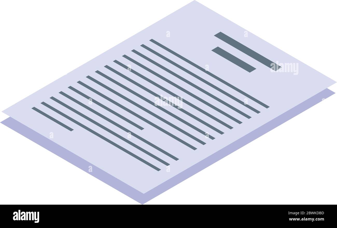 Judge paper icon, isometric style Stock Vector