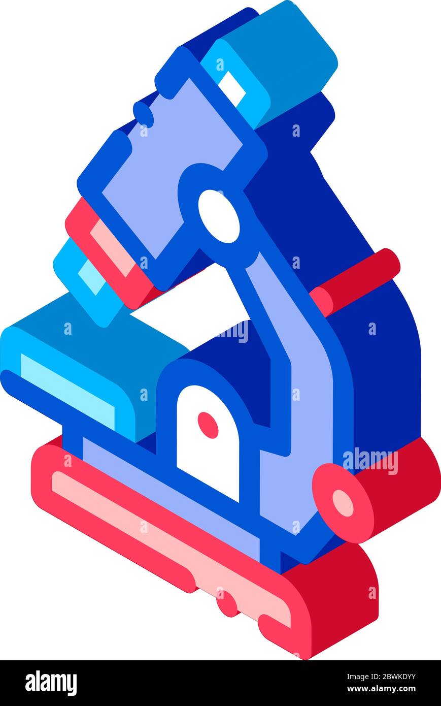 Medical Equipment Microscope isometric icon vector illustration Stock Vector