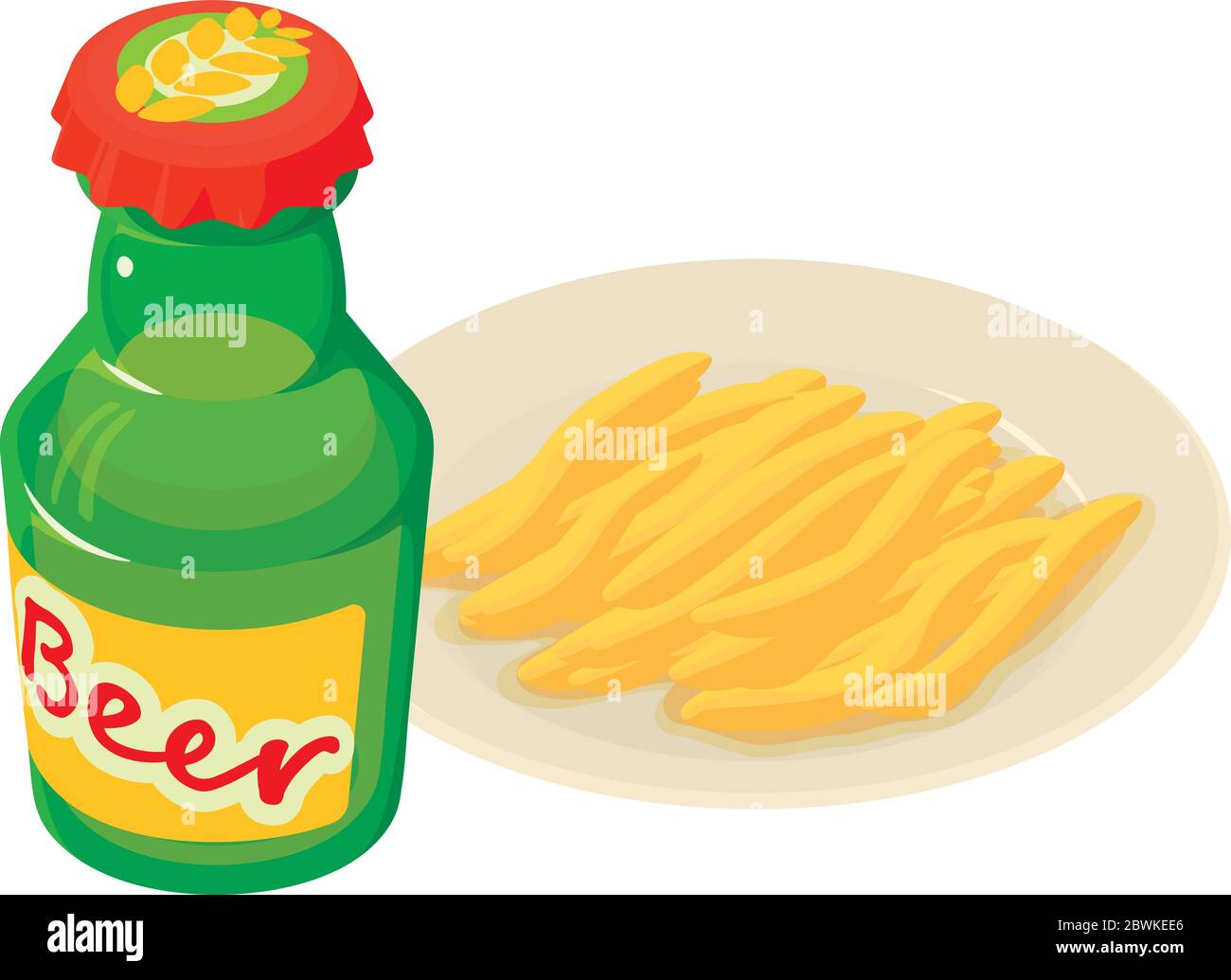 Belgian food icon, isometric style Stock Vector