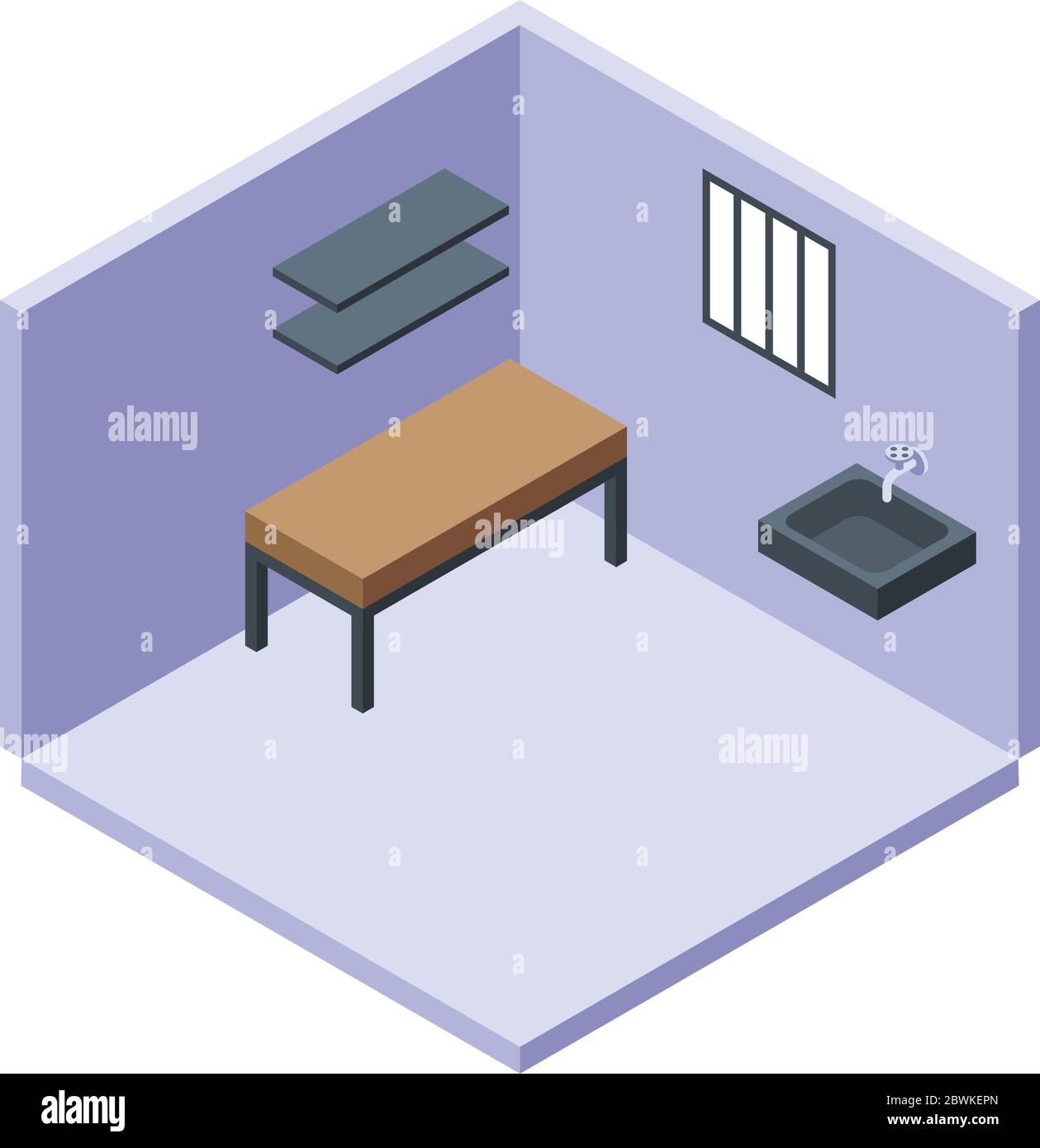 Prison room icon, isometric style Stock Vector