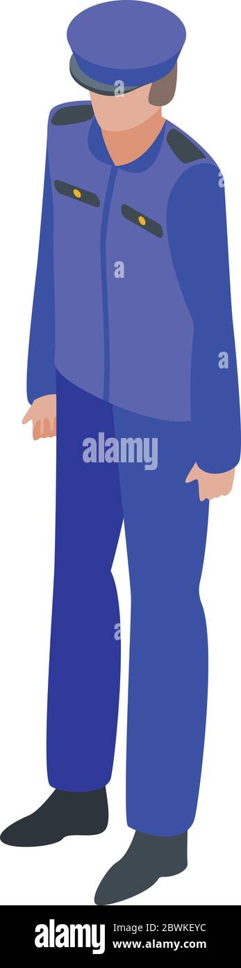 Policeman icon, isometric style Stock Vector