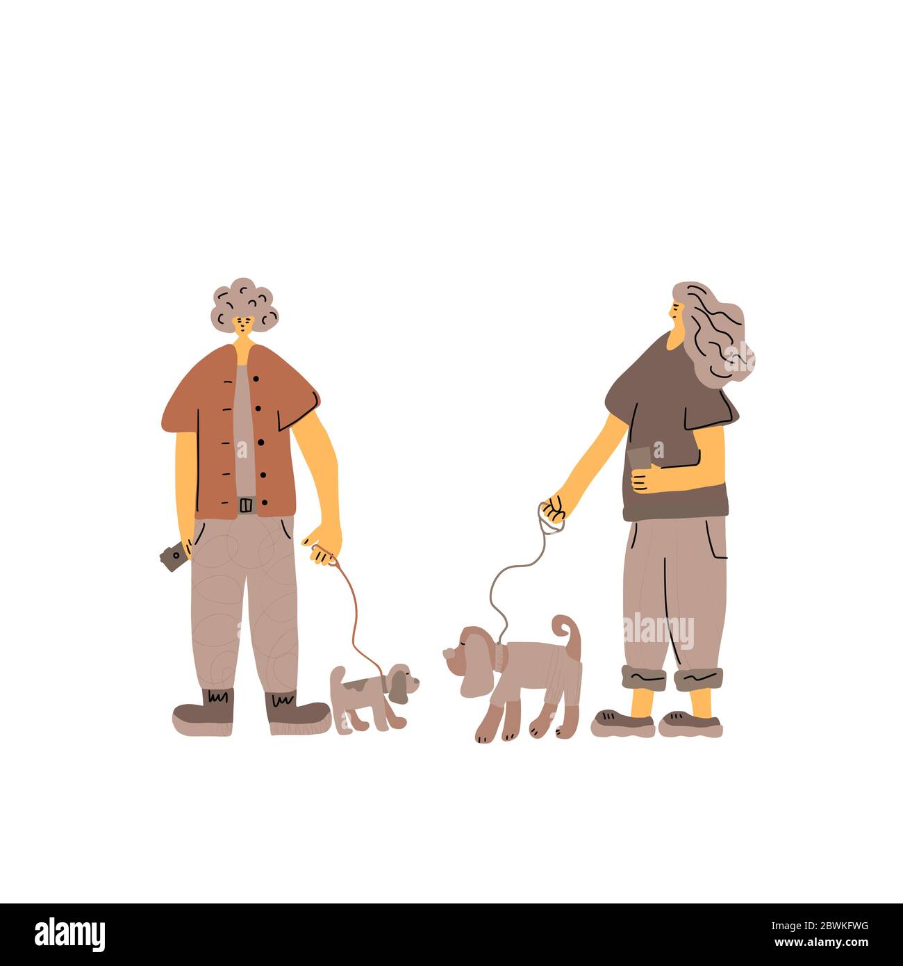 Dog walkers. Owners standing with pets and talking about their domestic animals. Young friends keeps the dogs on the leash. Vector flat illustration Stock Vector Image & Art - Alamy Dog walkers. Owners standing with pets and talking about their domestic animals. Young friends keeps the dogs on the leash. Vector flat illustration Stock Vector Image & Art - Alamy