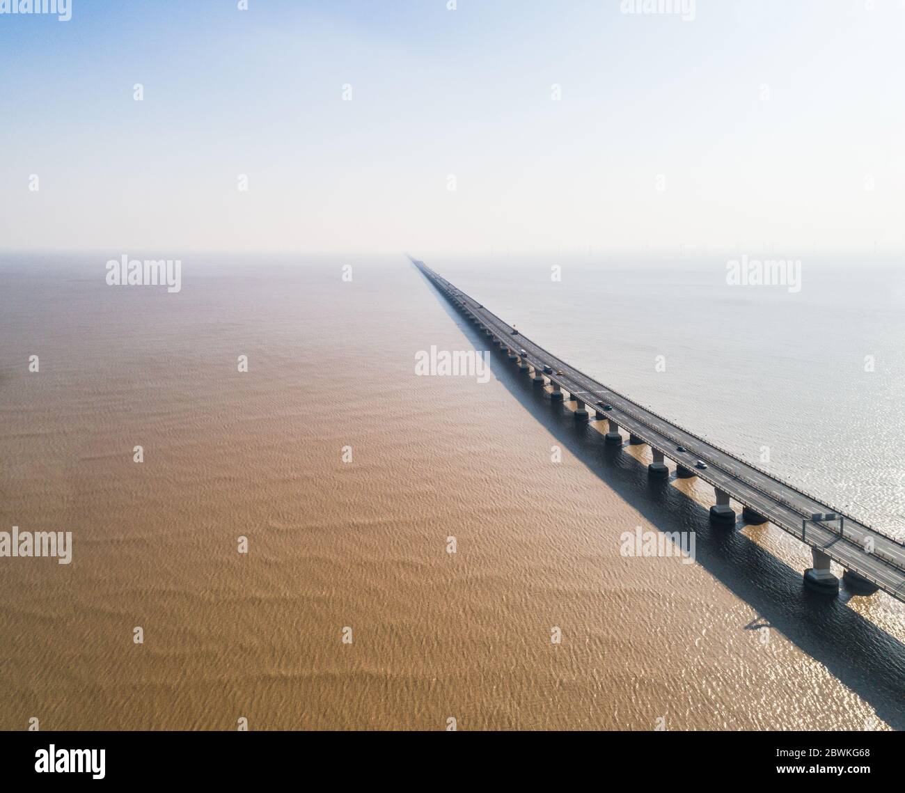 aerial view of the cross-sea bridge, the Donghai bridge Stock Photo