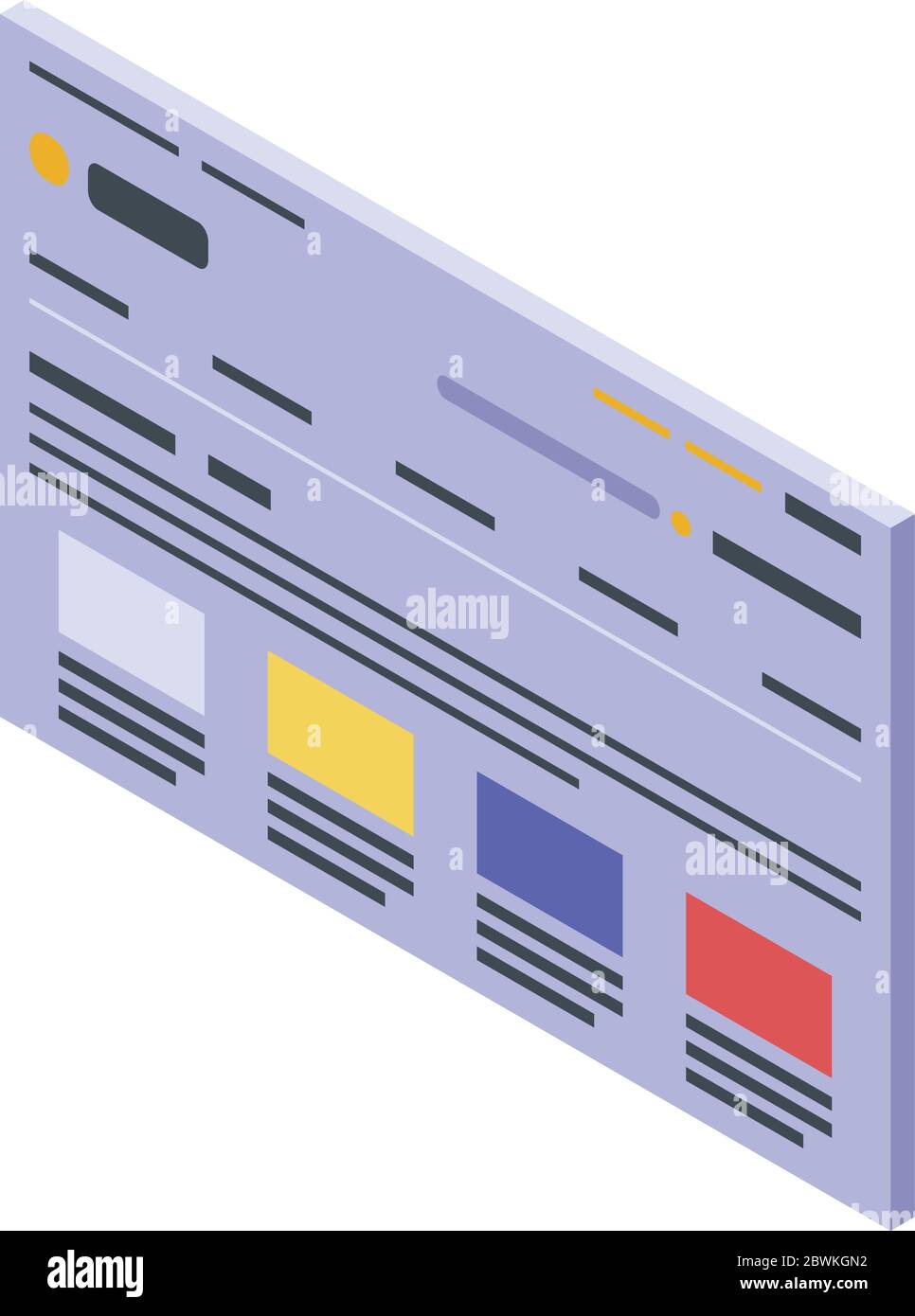 Page for backlink icon, isometric style Stock Vector