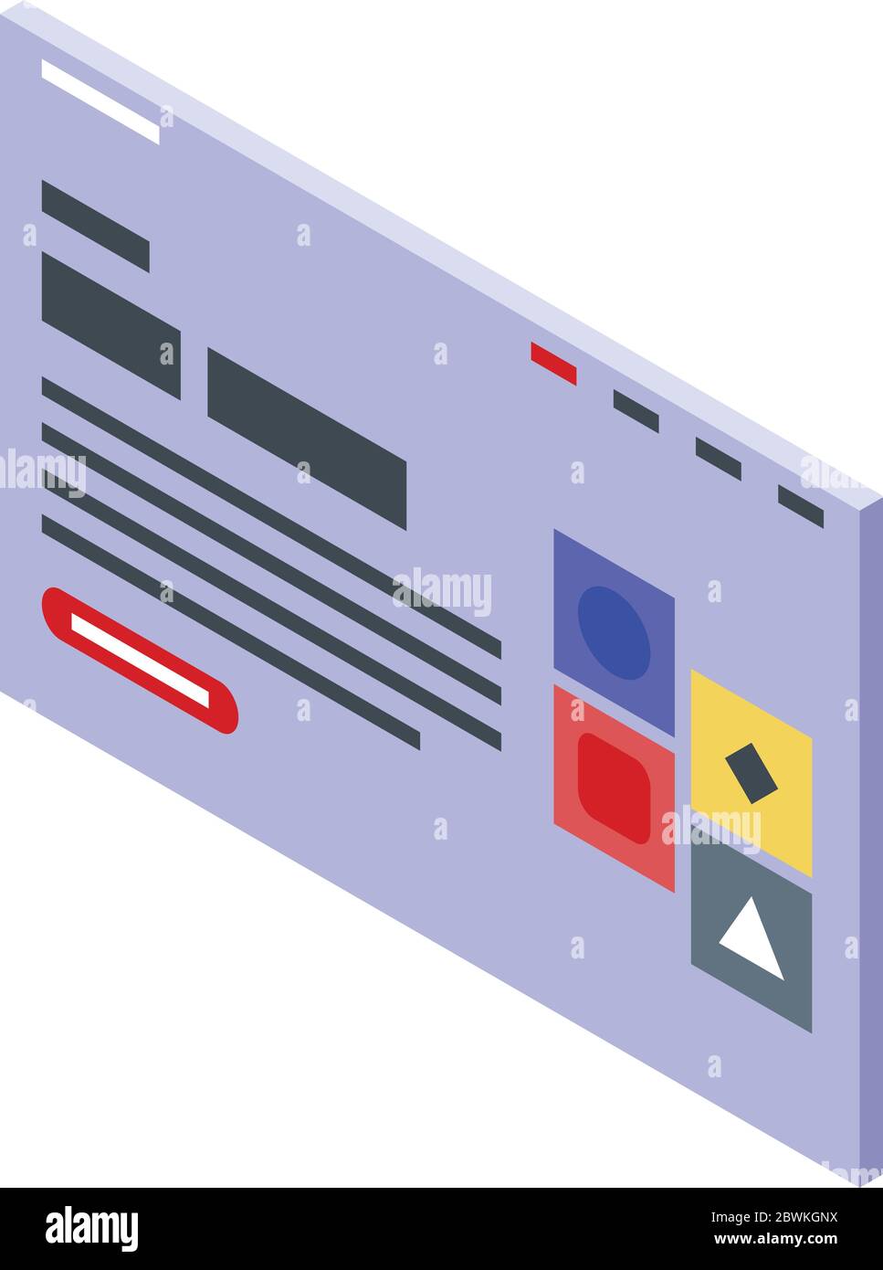 Link building page icon, isometric style Stock Vector