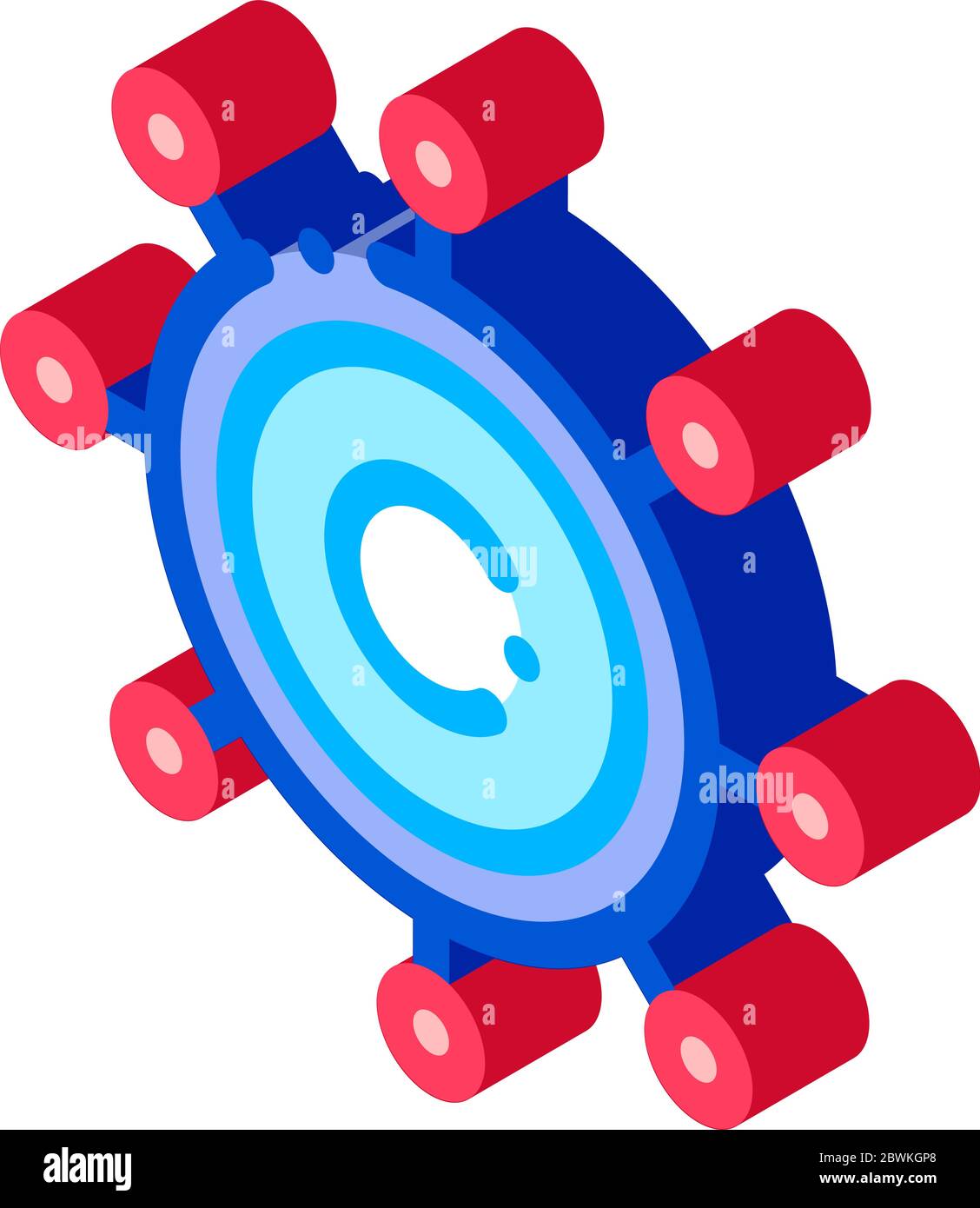 Danger Bacillus Bacteria isometric icon vector illustration Stock ...