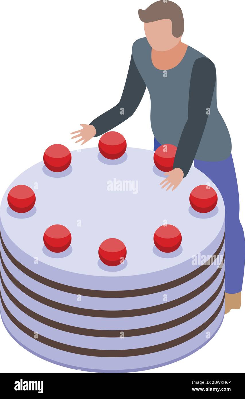 Sweet addiction icon, isometric style Stock Vector