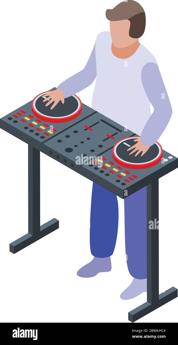Concert dj icon, isometric style Stock Vector