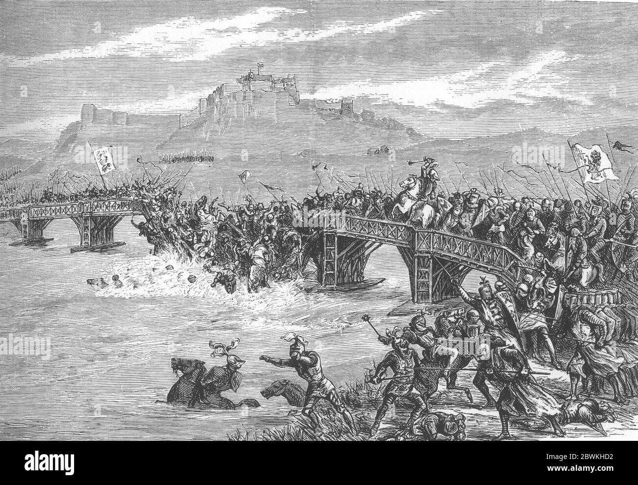 The Battle of Stirling Bridge, it was a battle of the First War of Scottish Independence on 11 September 1297. Location Private Collection Stock Photo