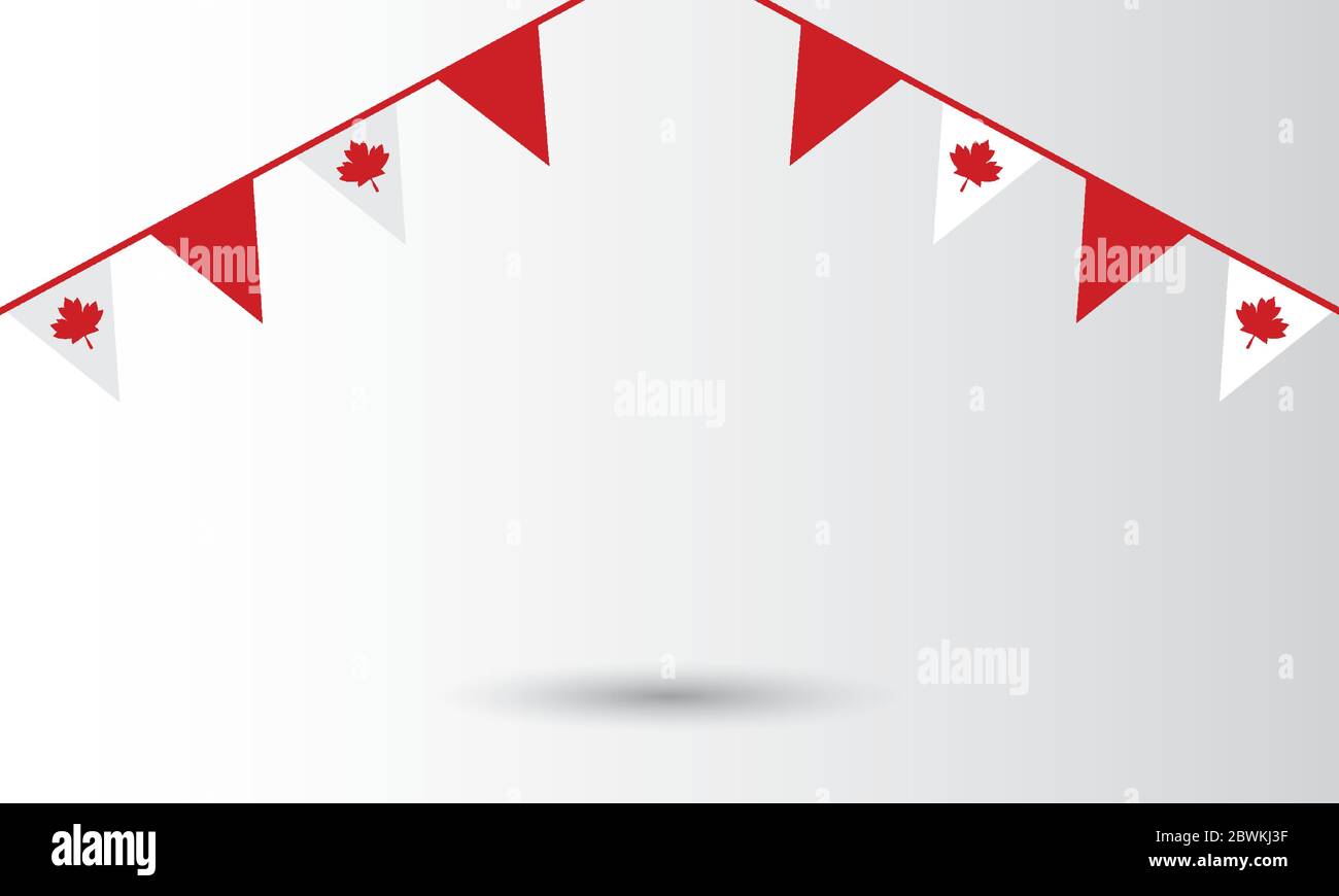 Canadian banner pennant of happy canada day vector design Stock Vector