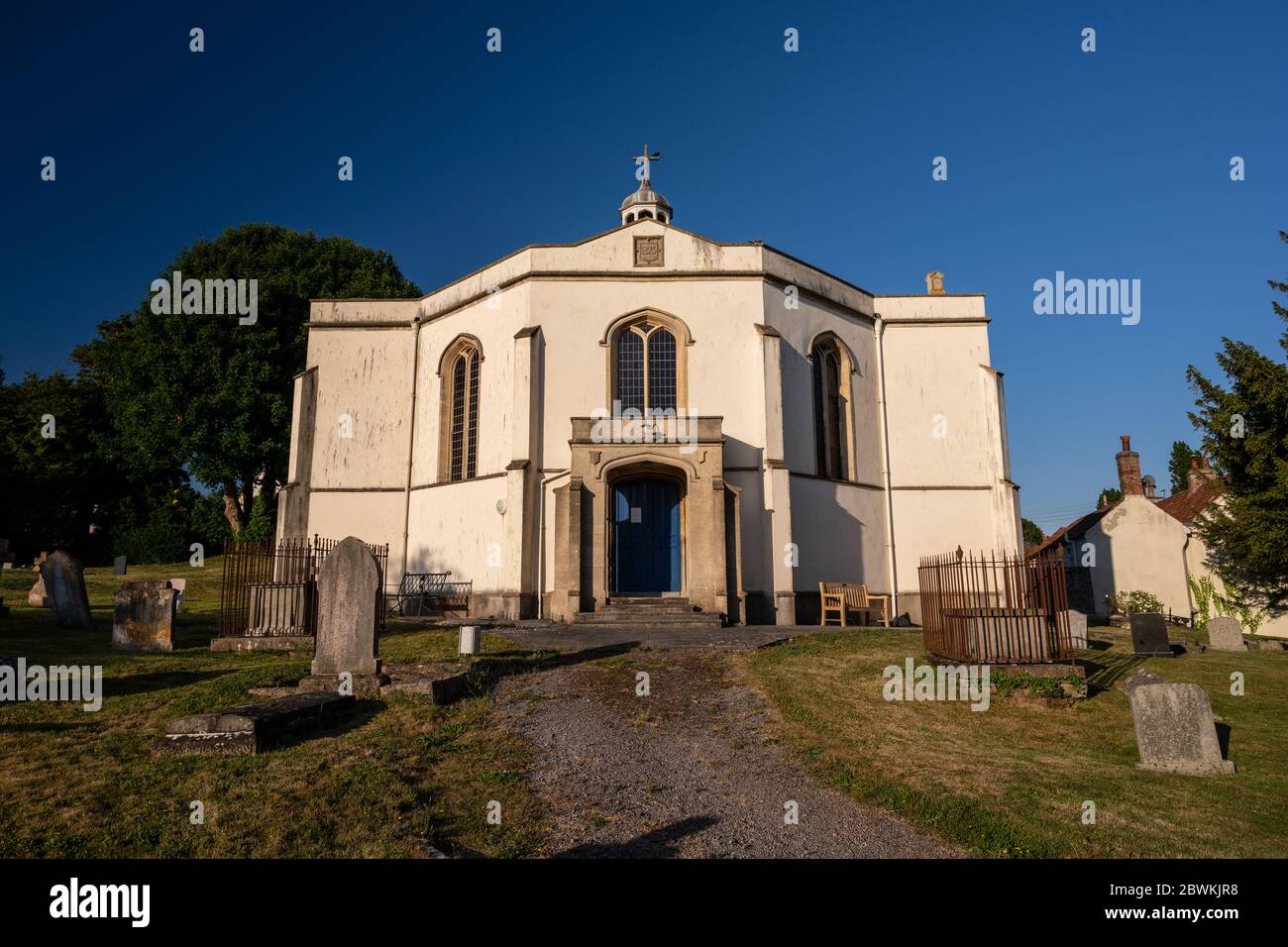 Wedmore, England, UK May 31, 2020 Sun shines on Holy Trinity Church