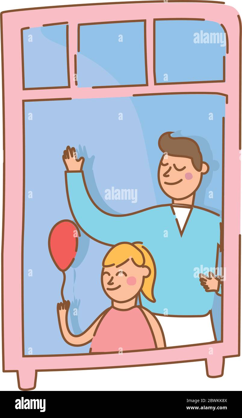 Cartoon dad waving hi-res stock photography and images - Alamy