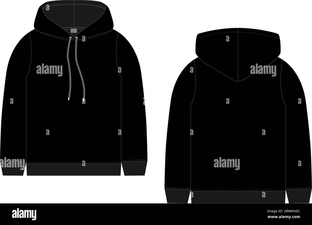 Download Technical Sketch For Men Black Hoodie Mockup Template Hoody Front And Back View Technical Drawing Kids Clothes Sportswear Casual Urban Style Iso Stock Vector Image Art Alamy
