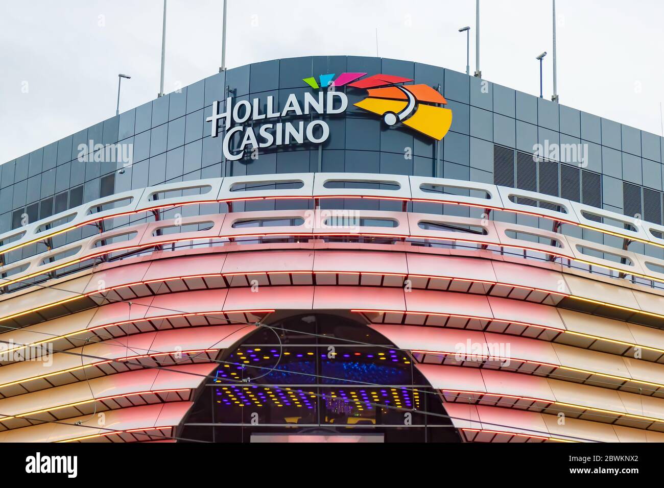 The Hague, The Netherlands - January 14, 2020: View at the entrance of the Holland Casino gambling facility  in the Dutch city of The Hague in Scheven Stock Photo