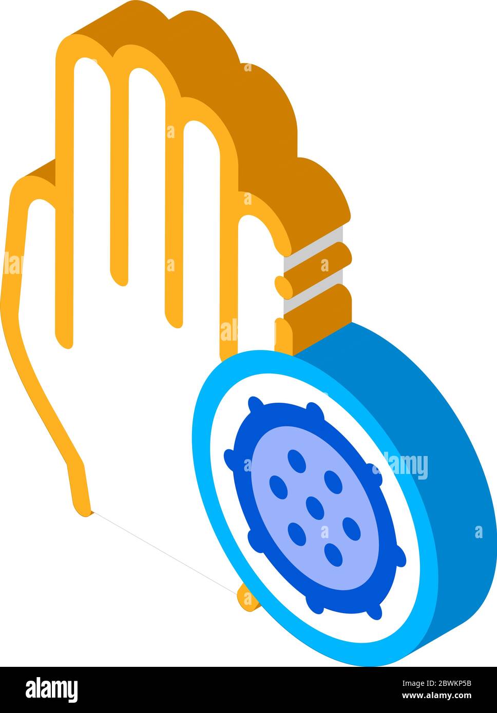 Bacteria Germ And Hand isometric icon vector illustration Stock Vector ...
