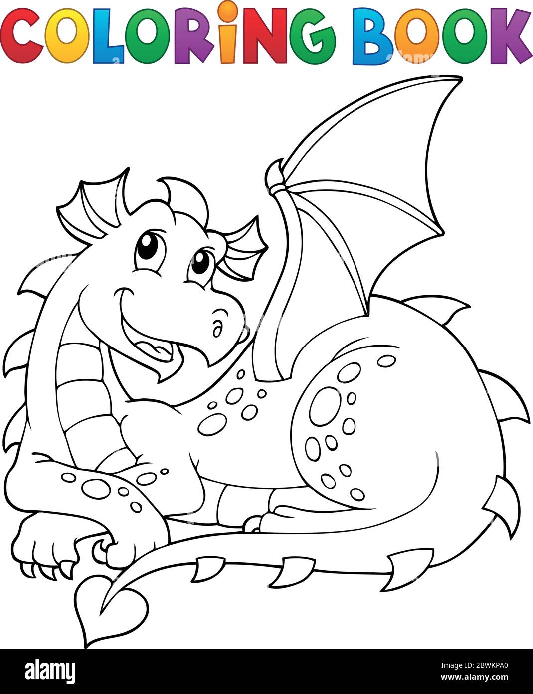 Coloring book lying dragon theme 1 - eps10 vector illustration Stock ...