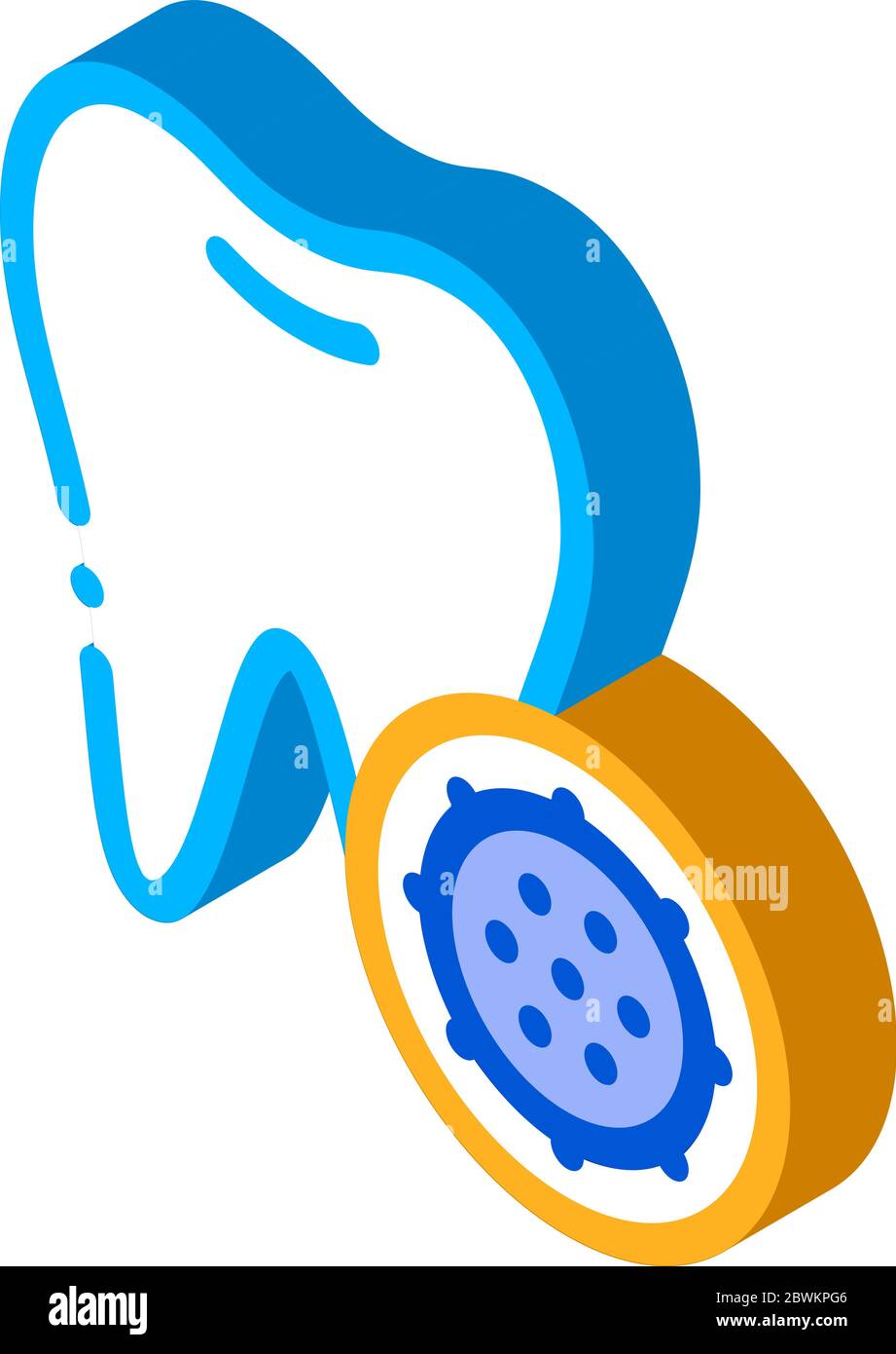 Bacteria Germ And Tooth isometric icon vector illustration Stock Vector