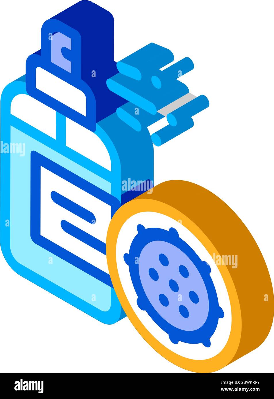 Antibacteria Spray Kill Microbe isometric icon vector illustration ...