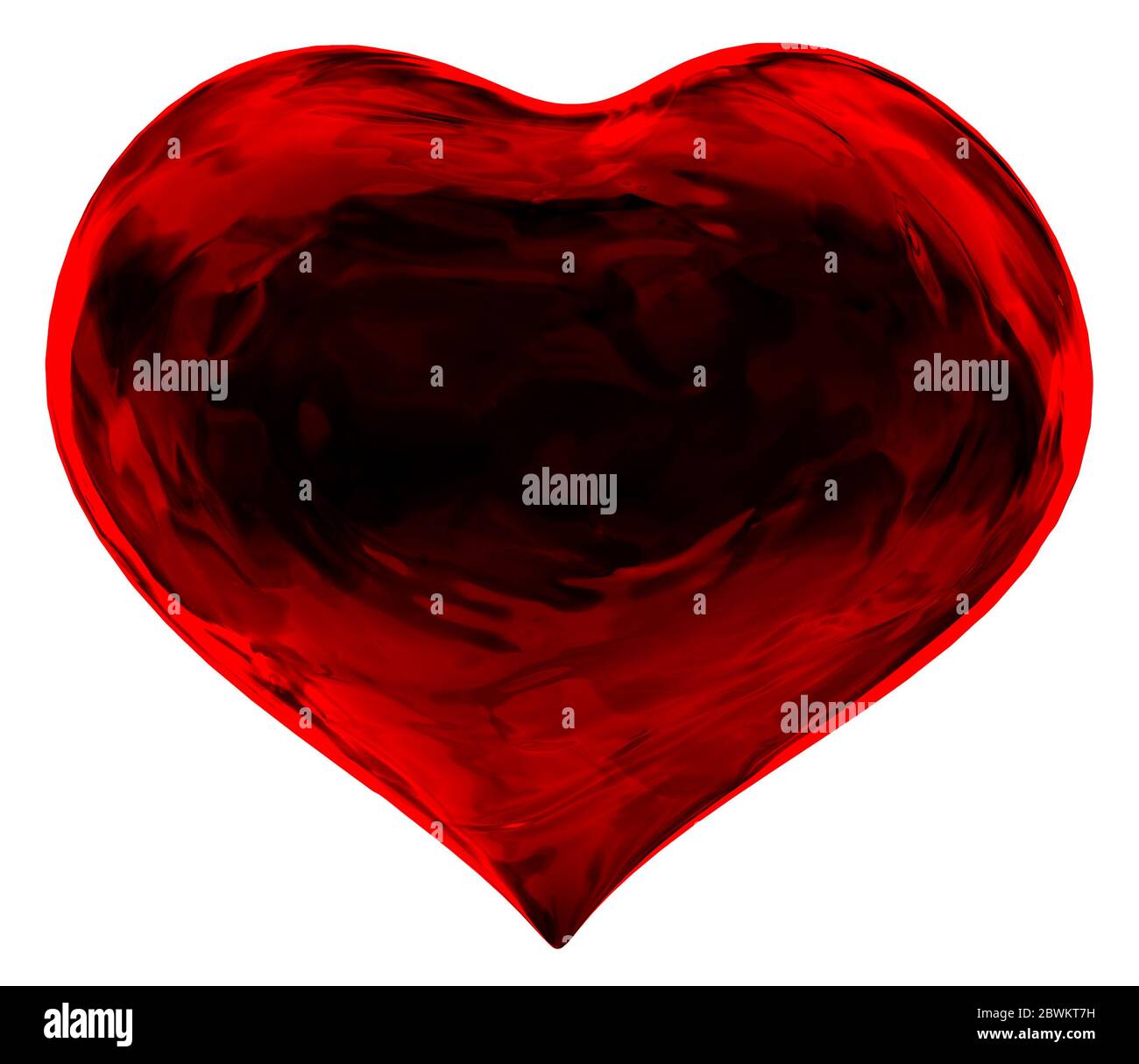 A red heart shaped fractals. Abstract Love. Stock Photo