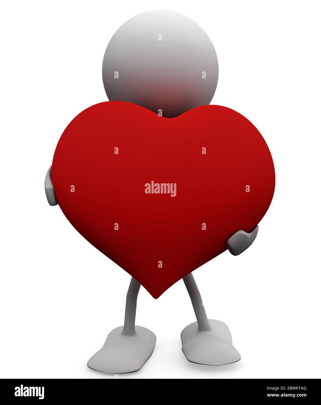 3d man big red heart hi-res stock photography and images - Alamy