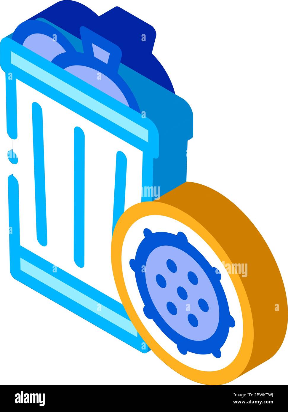 Infection Bacteria Germ In Trash isometric icon vector illustration Stock Vector