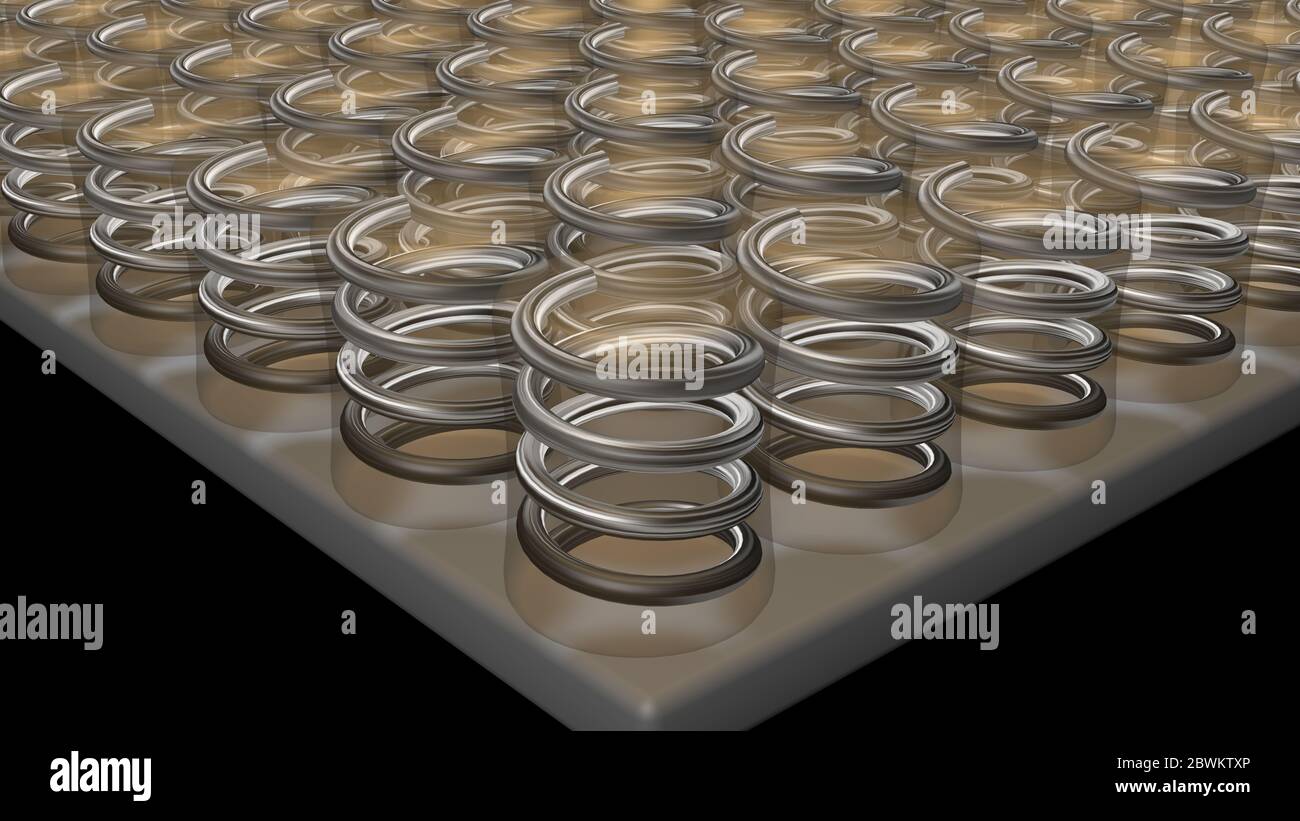 Mattress with springs , boxsprings inside . 3d rendering illustration