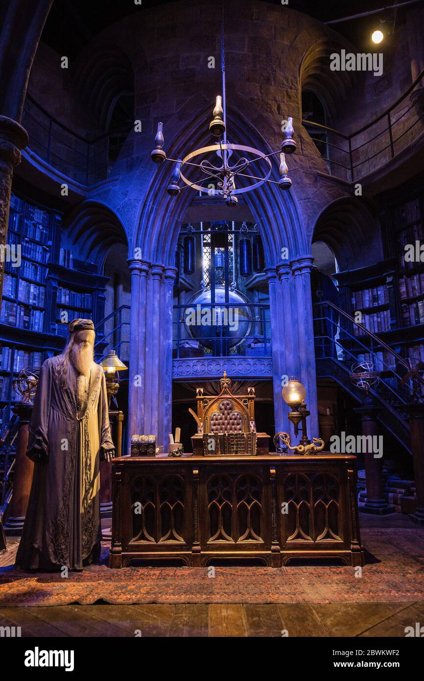 The studio set of Dumbledores Office, on display at the Making of