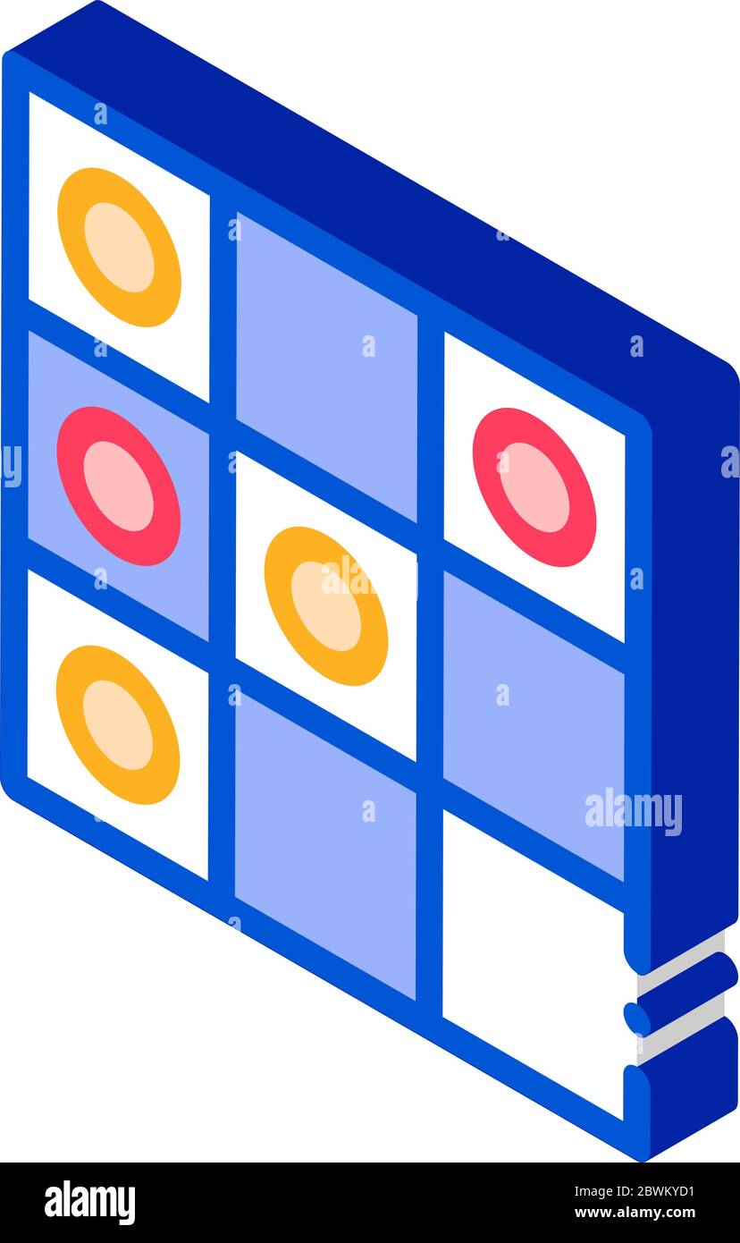 Interactive Kids Game Draughts isometric icon vector illustration Stock Vector