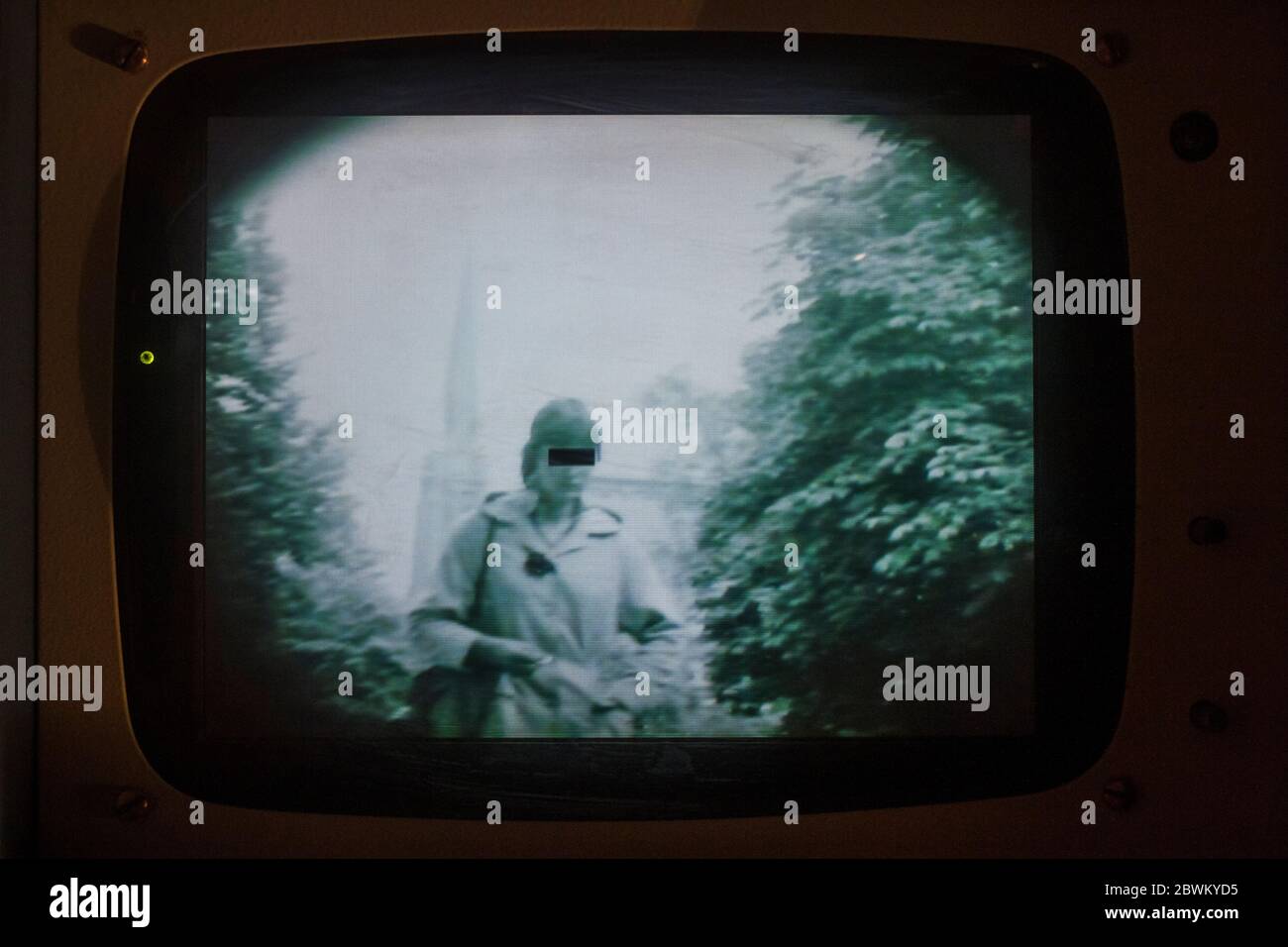 Surveillance camera footage shown at the DDR Museum in Berlin, Germany