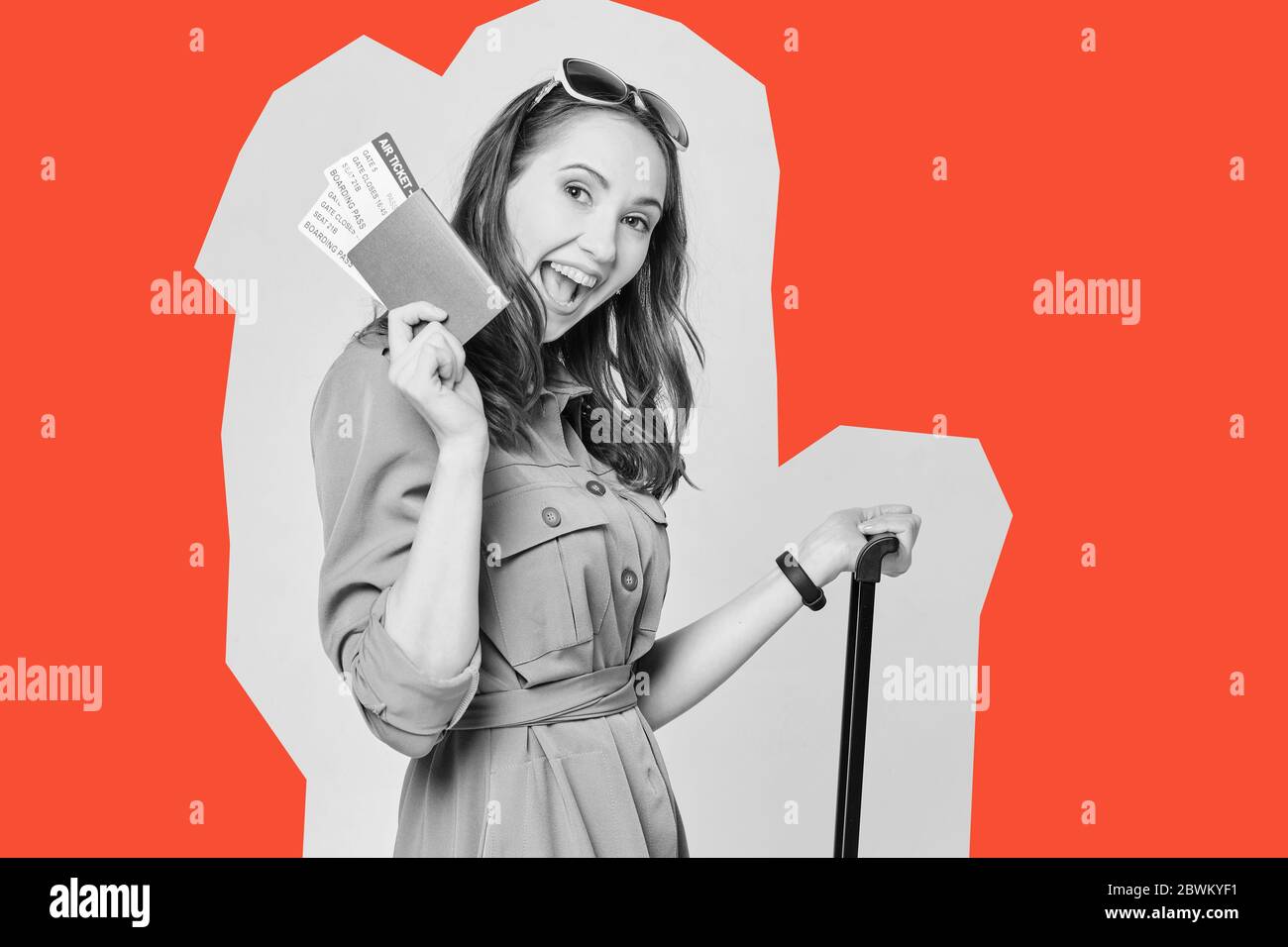 Black white happy portrait hi-res stock photography and images - Alamy
