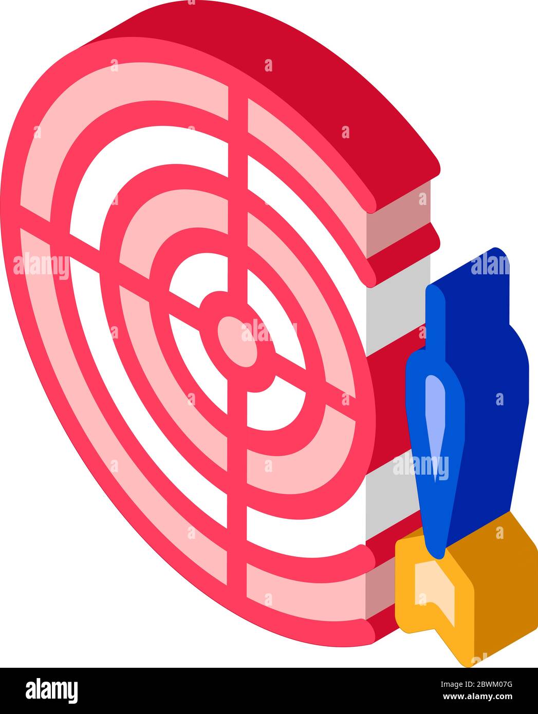 Interactive Kids Game Darts isometric icon vector illustration Stock Vector
