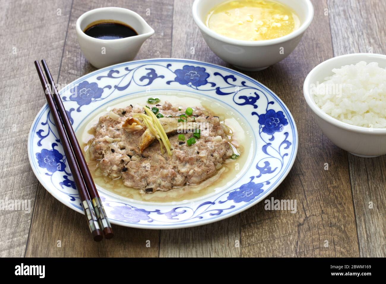 steamed minced pork with salted fish, chinese cantonese traditional