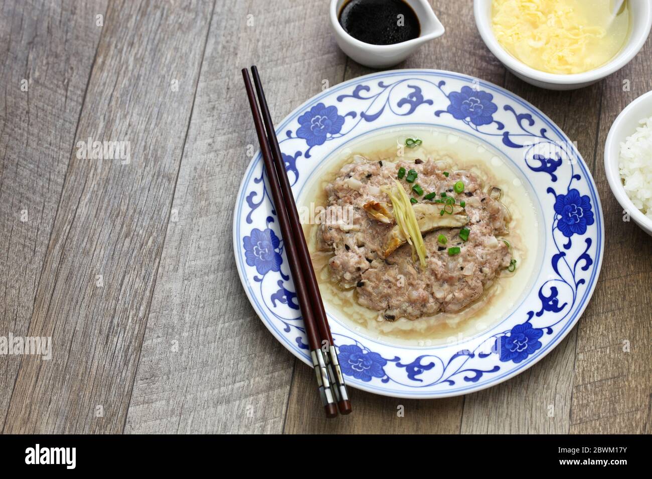 steamed minced pork with salted fish, chinese cantonese traditional