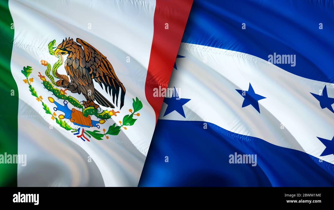 Mexico vs Honduras Flags