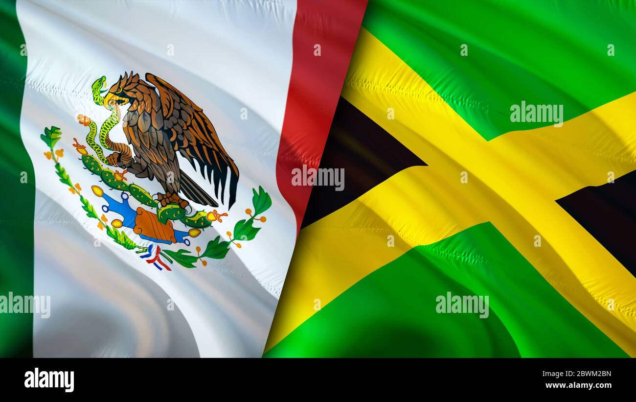 Mexico And Jamaica Flags 3d Waving Flag Design Mexico Jamaica Flag Picture Wallpaper Mexico Vs Jamaica Image 3d Rendering Mexico Jamaica Relatio Stock Photo Alamy