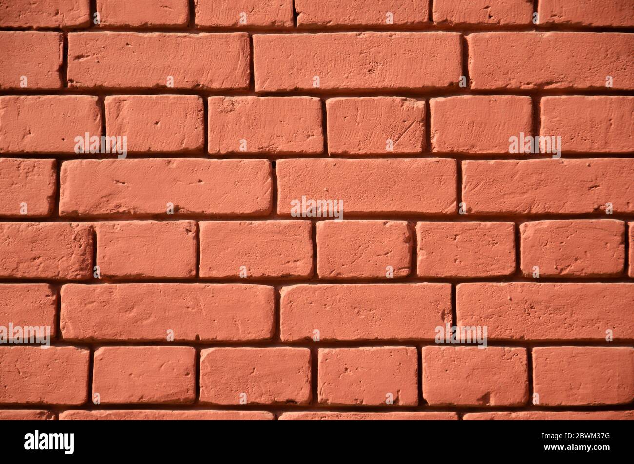 Seamless interior old red brick wall texture background pattern Stock Photo
