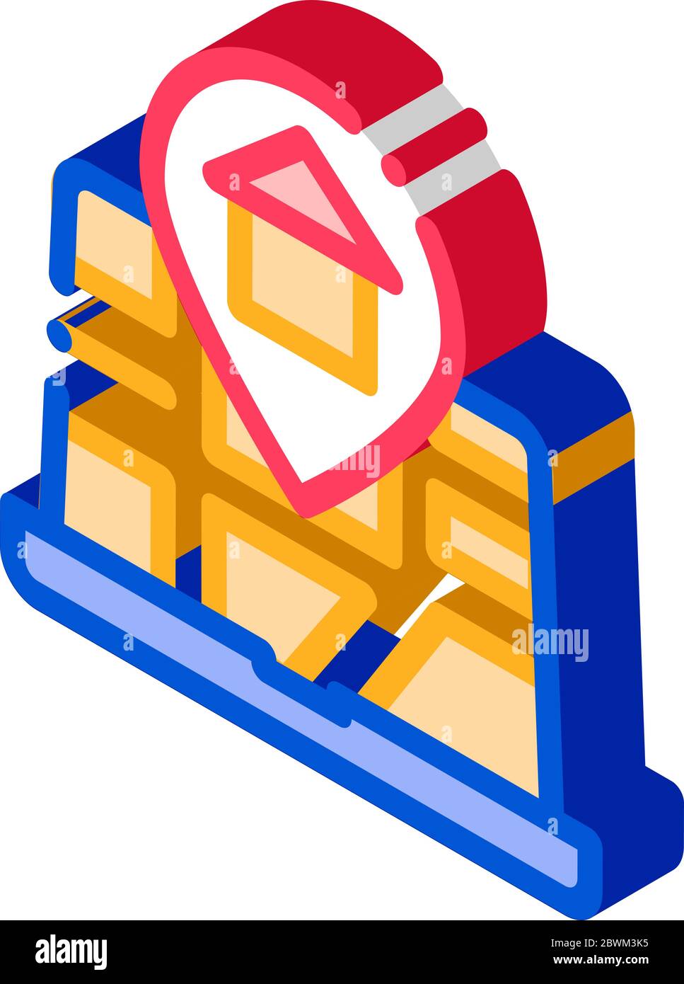 House Marker Location On Map isometric icon vector illustration Stock ...