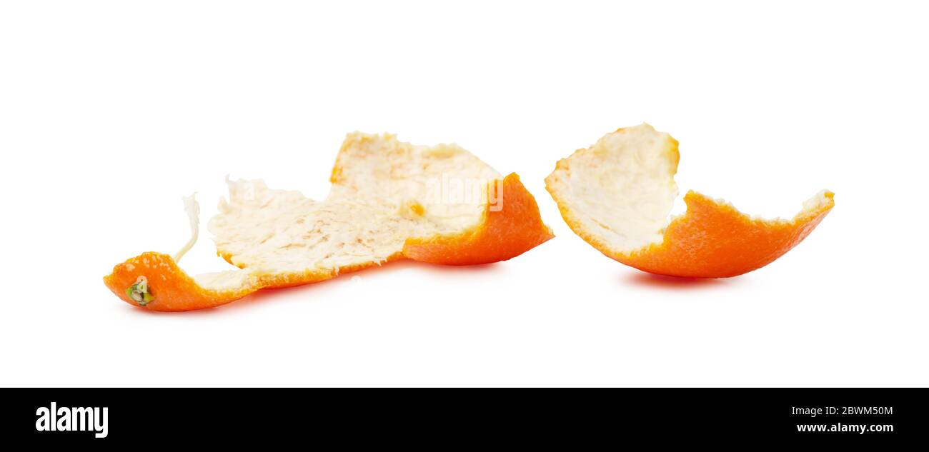 Orange mandarin peel isolated on white background Stock Photo Alamy