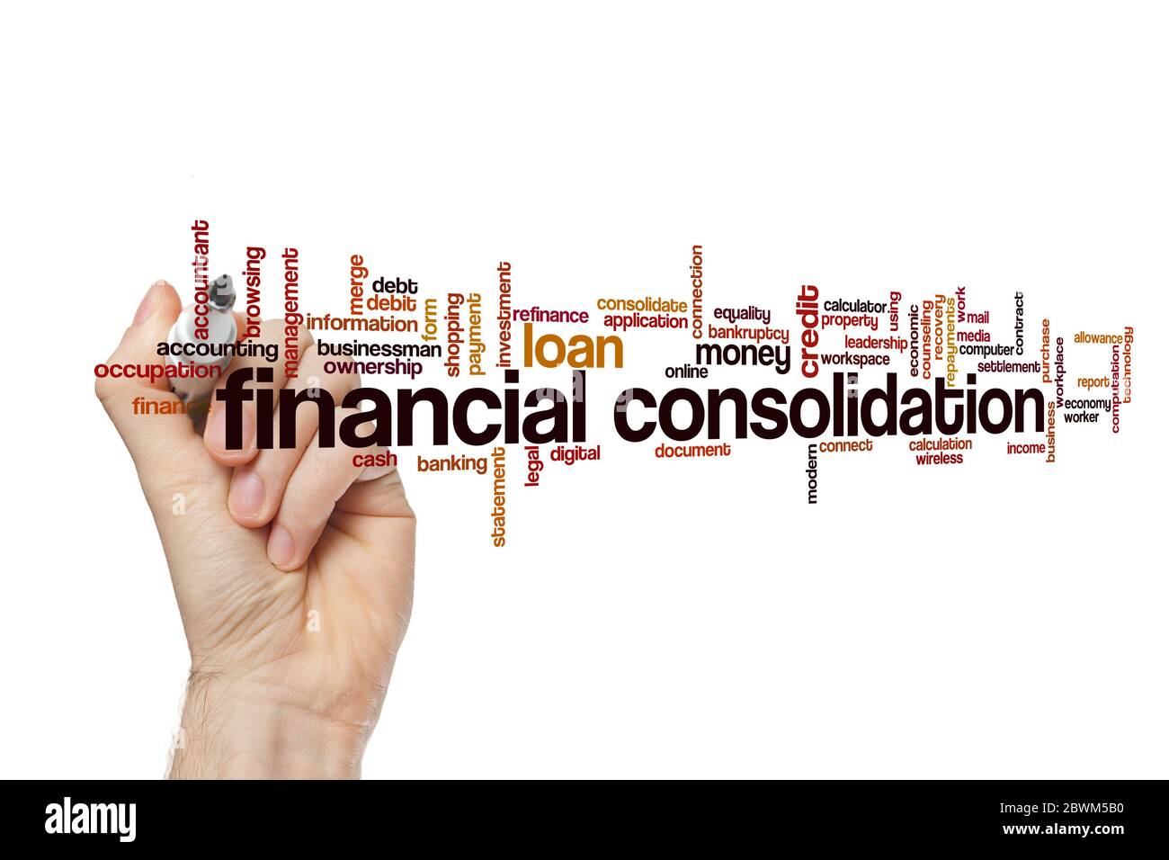 Financial Consolidation Word Cloud Concept On White Background Stock ...