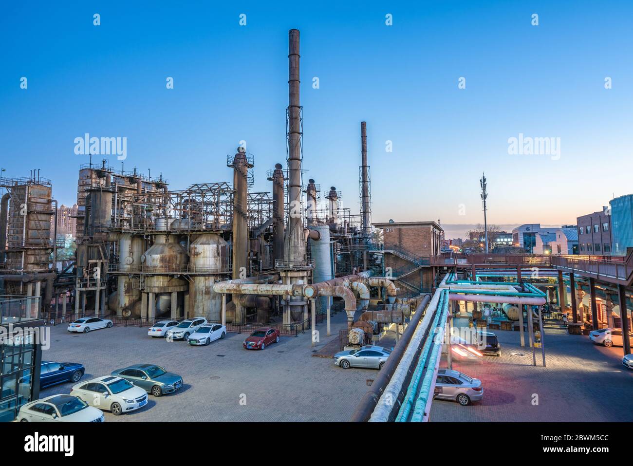 BEIJING, CHINA - NOVEMBER 27: This is an evening view of industrial factory buildings at 798 Art Zone on November 27, 2019 in Beijing Stock Photo