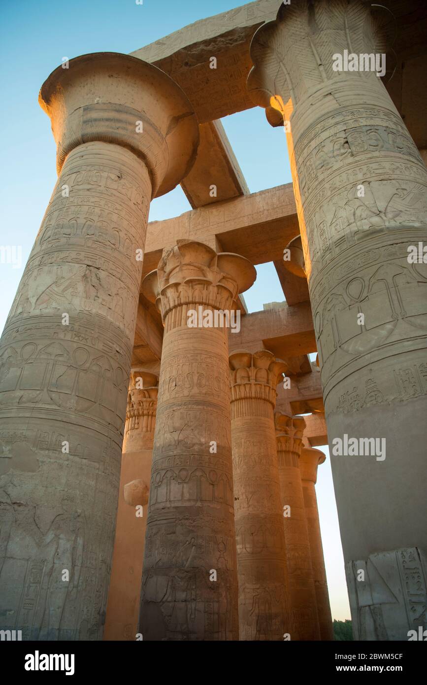 Ägypten, Kom Ombo (Kum Umbu), Doppeltempel von Kom Ombo Stock Photo