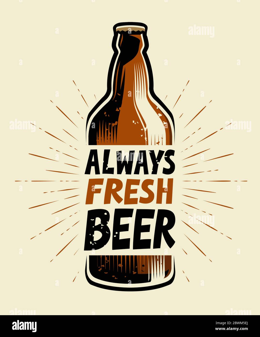 Beer drink. Retro poster for pub or restaurant vector illustration ...