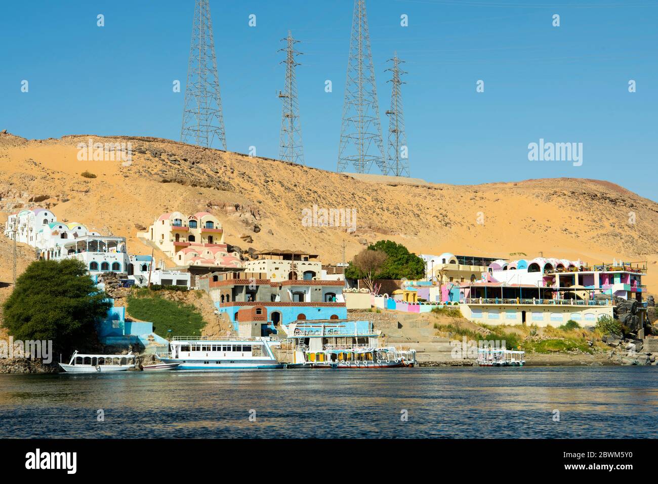 Ägypten, Assuan, beim 'Nubischen Dorf' am Westufer des Nils beim 1. Katarakt Stock Photo