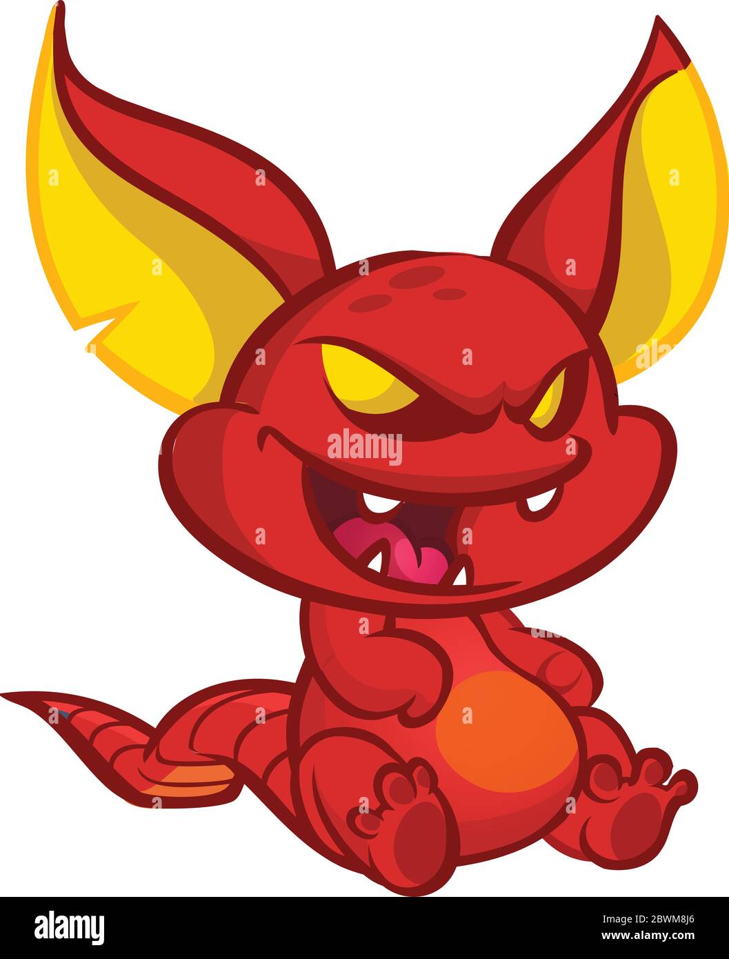 Funny Cartoon Monster With Big Ears. Vector Illustration Of Cute Monster  Creature Stock Vector Image & Art - Alamy