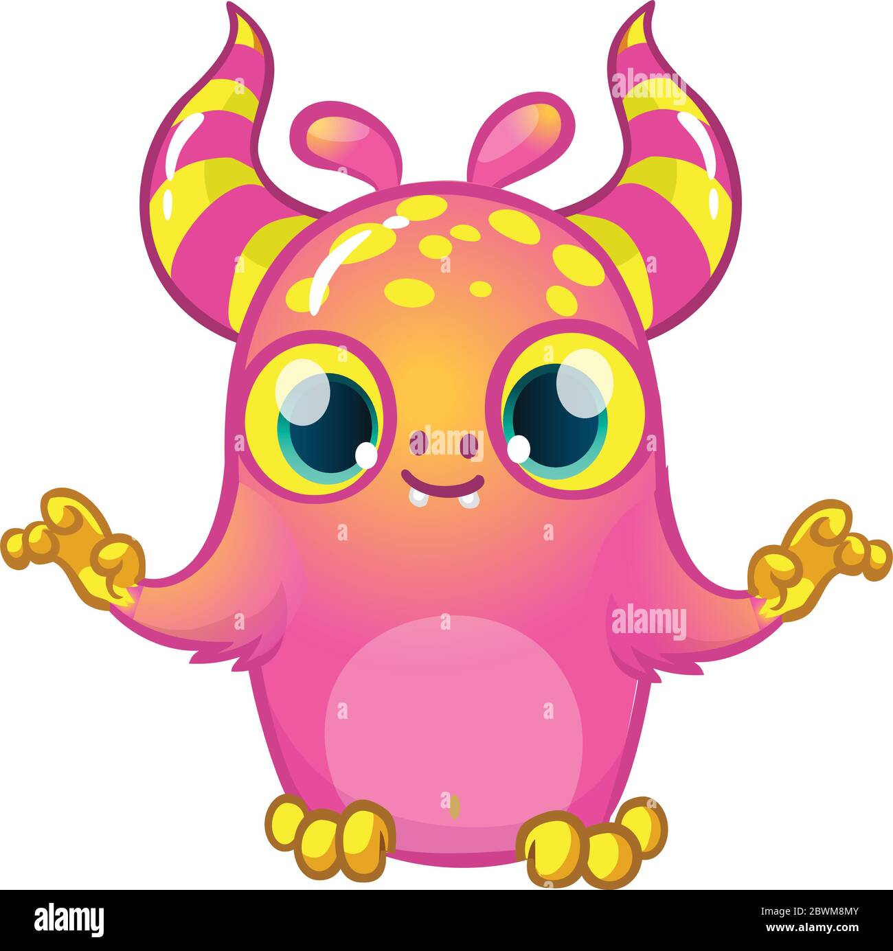 Funny cartoon monster. Vector illustration of cute monster creature Stock  Vector Image & Art - Alamy