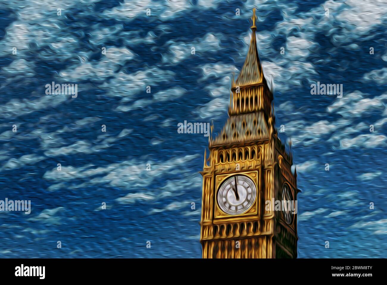 Big Ben Tower in neoGothic style, with an accurate chiming clock is a